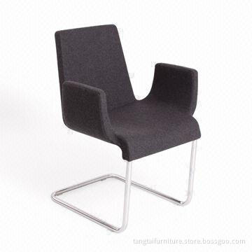 Wide Office Chair, made of cashmere and chrome frame with wheel